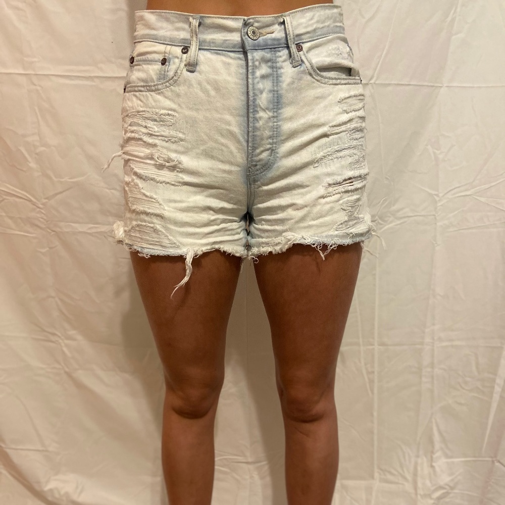 American Eagle Acid Wash Ripped Denim Shorts
